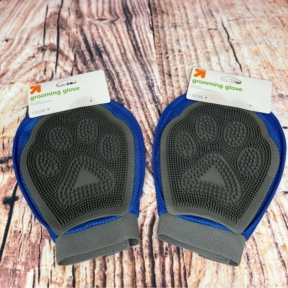 Pet Grooming Glove Brush Deshedding Tool Double Sided NEW Set of 3